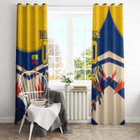 Personalized Ecuador Football Window Curtain Condor Vintage Grunge National Pride Soccer Mascot