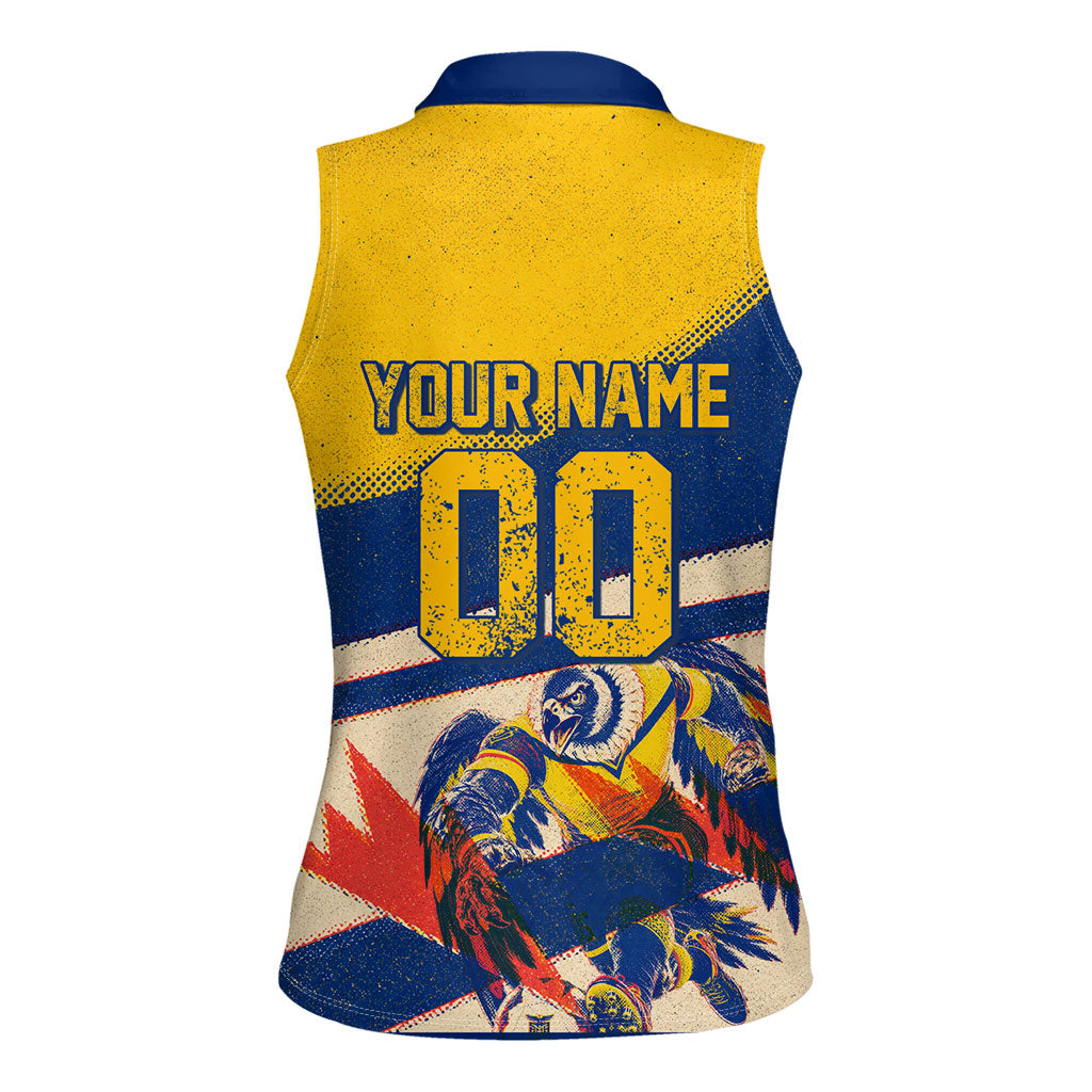 Personalized Ecuador Football Women Sleeveless Polo Shirt Condor Vintage Grunge National Pride Soccer Mascot