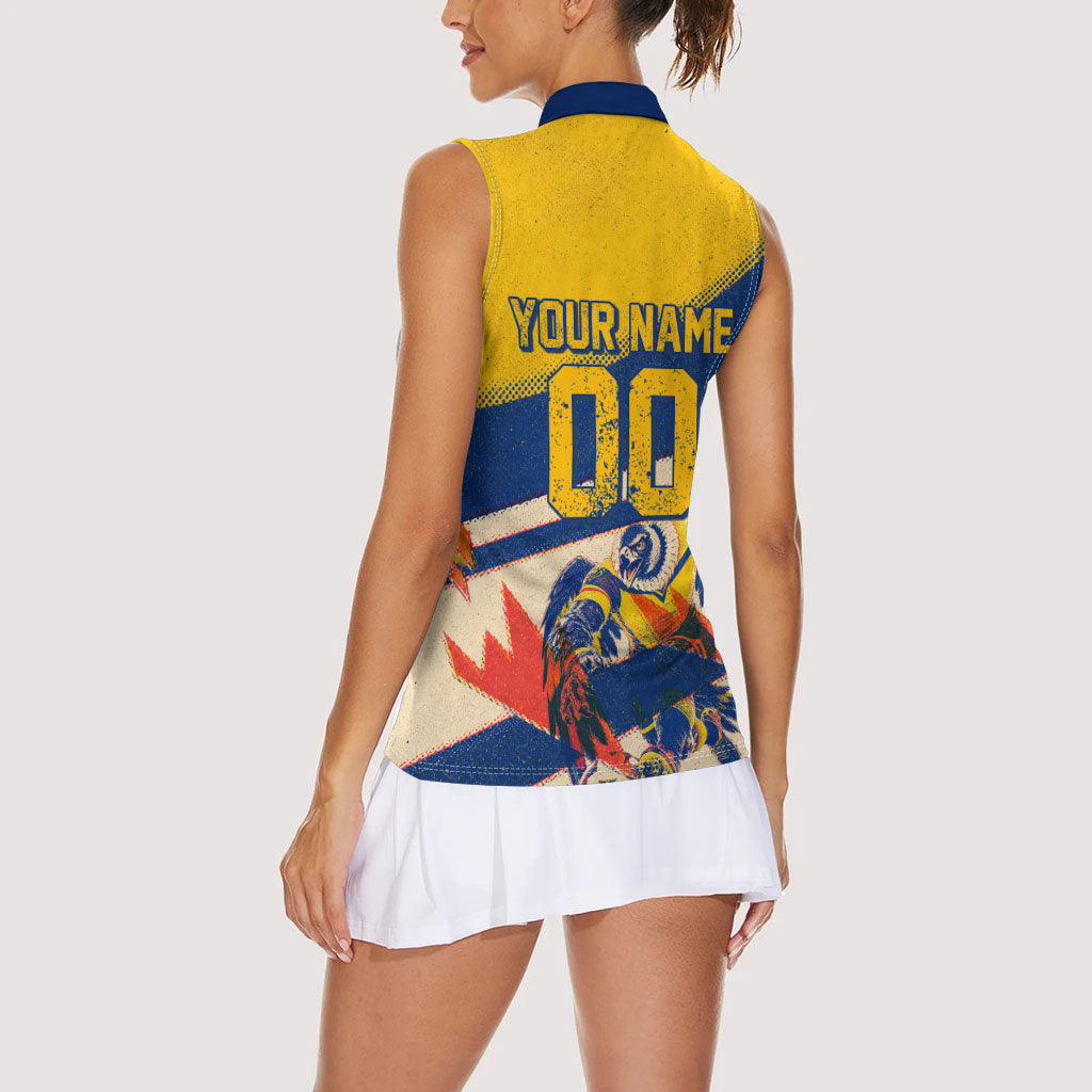 Personalized Ecuador Football Women Sleeveless Polo Shirt Condor Vintage Grunge National Pride Soccer Mascot