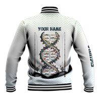 Fishing DNA Baseball Jacket Colorful Fish Illustrations on White Scale For Fisherman - Wonder Print Shop