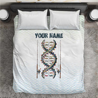Fishing DNA Bedding Set Colorful Fish Illustrations on White Scale For Fisherman - Wonder Print Shop