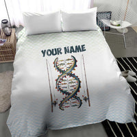 Fishing DNA Bedding Set Colorful Fish Illustrations on White Scale For Fisherman - Wonder Print Shop
