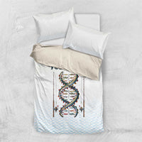 Fishing DNA Bedding Set Colorful Fish Illustrations on White Scale For Fisherman - Wonder Print Shop