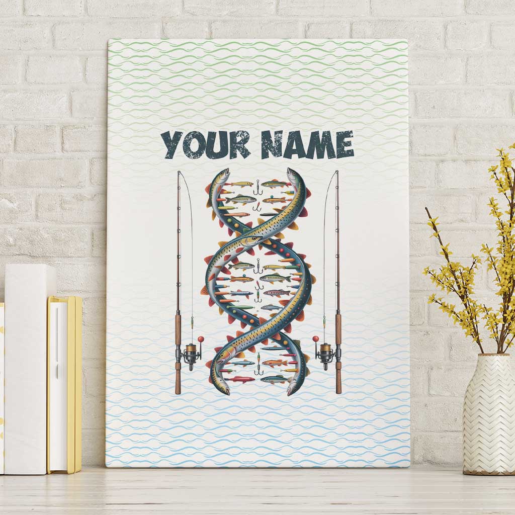Fishing DNA Canvas Wall Art Colorful Fish Illustrations on White Scale For Fisherman - Wonder Print Shop