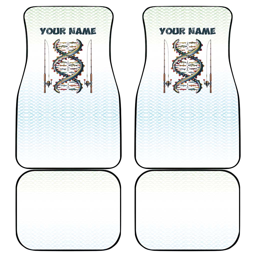 Fishing DNA Car Mats Colorful Fish Illustrations on White Scale For Fisherman - Wonder Print Shop