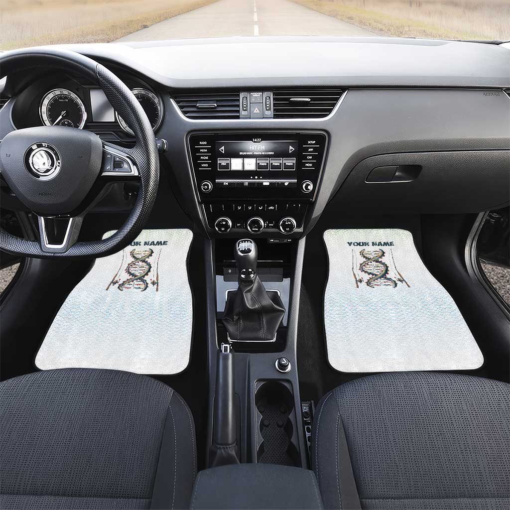 Fishing DNA Car Mats Colorful Fish Illustrations on White Scale For Fisherman - Wonder Print Shop
