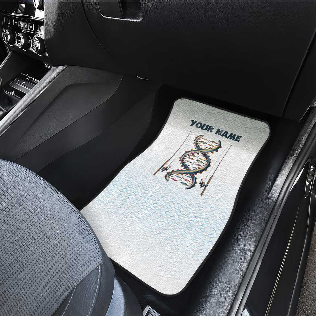 Fishing DNA Car Mats Colorful Fish Illustrations on White Scale For Fisherman - Wonder Print Shop