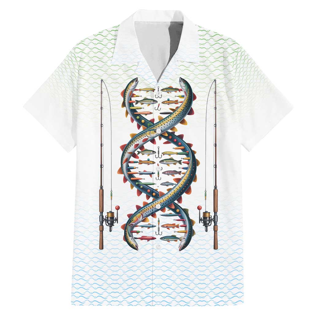 Fishing DNA Family Matching Mermaid Dress and Hawaiian Shirt Colorful Fish Illustrations on White Scale For Fisherman - Wonder Print Shop