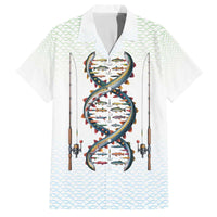 Fishing DNA Family Matching Off The Shoulder Long Sleeve Dress and Hawaiian Shirt Colorful Fish Illustrations on White Scale For Fisherman - Wonder Print Shop