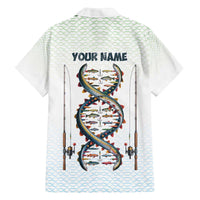 Fishing DNA Family Matching Off The Shoulder Long Sleeve Dress and Hawaiian Shirt Colorful Fish Illustrations on White Scale For Fisherman - Wonder Print Shop
