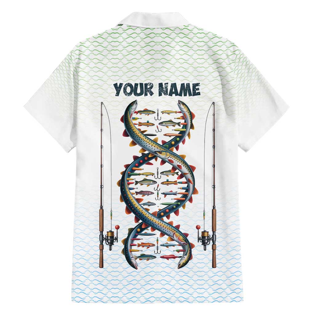 Fishing DNA Family Matching Puletasi and Hawaiian Shirt Colorful Fish Illustrations on White Scale For Fisherman - Wonder Print Shop