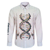 Fishing DNA Family Matching Puletasi and Hawaiian Shirt Colorful Fish Illustrations on White Scale For Fisherman - Wonder Print Shop