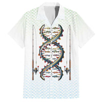 Fishing DNA Family Matching Short Sleeve Bodycon Dress and Hawaiian Shirt Colorful Fish Illustrations on White Scale For Fisherman - Wonder Print Shop