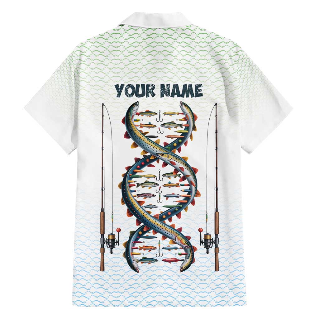 Fishing DNA Family Matching Short Sleeve Bodycon Dress and Hawaiian Shirt Colorful Fish Illustrations on White Scale For Fisherman - Wonder Print Shop