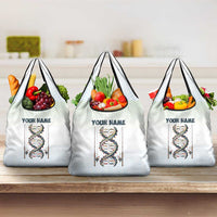 Fishing DNA Grocery Bag Colorful Fish Illustrations on White Scale For Fisherman - Wonder Print Shop