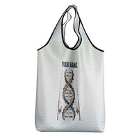 Fishing DNA Grocery Bag Colorful Fish Illustrations on White Scale For Fisherman - Wonder Print Shop