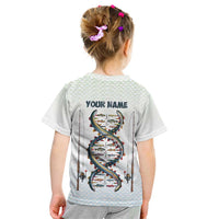 Fishing DNA Kid T Shirt Colorful Fish Illustrations on White Scale For Fisherman - Wonder Print Shop