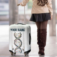 Fishing DNA Luggage Cover Colorful Fish Illustrations on White Scale For Fisherman - Wonder Print Shop