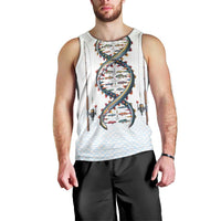 Fishing DNA Men Tank Top Colorful Fish Illustrations on White Scale For Fisherman - Wonder Print Shop