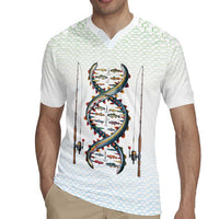 Fishing DNA Rugby Jersey Colorful Fish Illustrations on White Scale For Fisherman - Wonder Print Shop