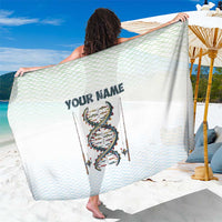 Fishing DNA Sarong Colorful Fish Illustrations on White Scale For Fisherman - Wonder Print Shop