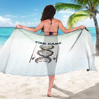 Fishing DNA Sarong Colorful Fish Illustrations on White Scale For Fisherman - Wonder Print Shop