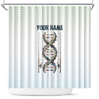 Fishing DNA Shower Curtain Colorful Fish Illustrations on White Scale For Fisherman - Wonder Print Shop