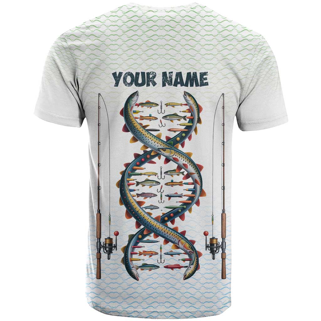 Fishing DNA T Shirt Colorful Fish Illustrations on White Scale For Fisherman - Wonder Print Shop