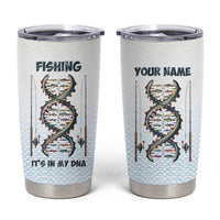 Fishing DNA Tumbler Cup Colorful Fish Illustrations on White Scale For Fisherman - Wonder Print Shop