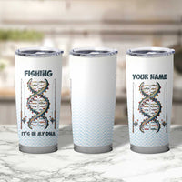 Fishing DNA Tumbler Cup Colorful Fish Illustrations on White Scale For Fisherman - Wonder Print Shop