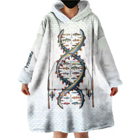 Fishing DNA Wearable Blanket Hoodie Colorful Fish Illustrations on White Scale For Fisherman - Wonder Print Shop