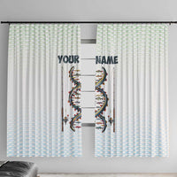 Fishing DNA Window Curtain Colorful Fish Illustrations on White Scale For Fisherman - Wonder Print Shop