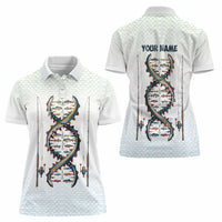 Fishing DNA Women Polo Shirt Colorful Fish Illustrations on White Scale For Fisherman - Wonder Print Shop