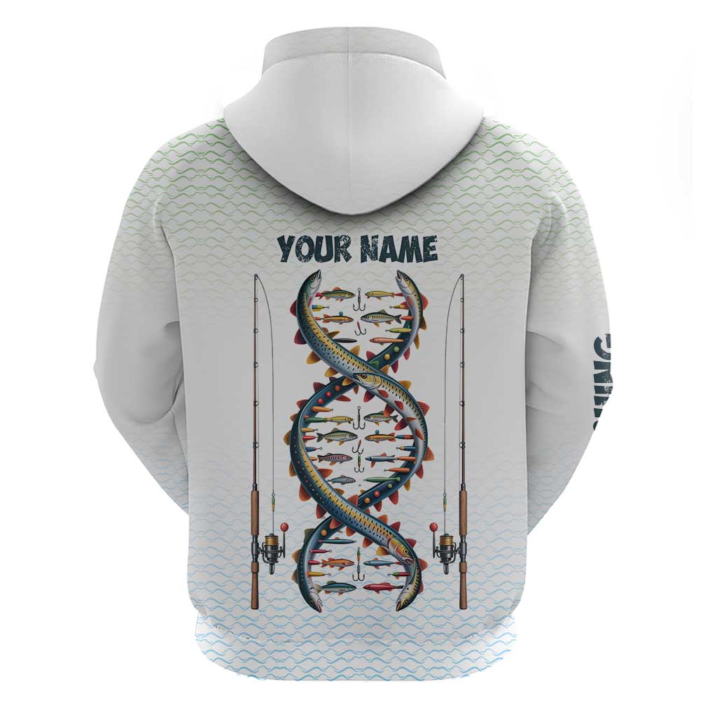 Fishing DNA Zip Hoodie Colorful Fish Illustrations on White Scale For Fisherman - Wonder Print Shop
