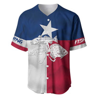Custom Texas Fishing Baseball Jersey Hooked Fish Graphic - Red White and Blue Theme - Wonder Print Shop