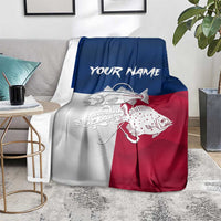 Custom Texas Fishing Blanket Hooked Fish Graphic - Red White and Blue Theme - Wonder Print Shop