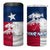 Custom Texas Fishing 4 in 1 Can Cooler Tumbler Hooked Fish Graphic - Red White and Blue Theme - Wonder Print Shop