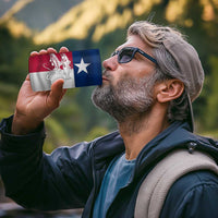 Custom Texas Fishing 4 in 1 Can Cooler Tumbler Hooked Fish Graphic - Red White and Blue Theme - Wonder Print Shop