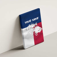 Custom Texas Fishing Canvas Wall Art Hooked Fish Graphic - Red White and Blue Theme - Wonder Print Shop