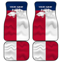 Custom Texas Fishing Car Mats Hooked Fish Graphic - Red White and Blue Theme - Wonder Print Shop