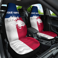 Custom Texas Fishing Car Seat Cover Hooked Fish Graphic - Red White and Blue Theme - Wonder Print Shop