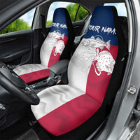 Custom Texas Fishing Car Seat Cover Hooked Fish Graphic - Red White and Blue Theme - Wonder Print Shop