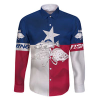 Custom Texas Fishing Family Matching Long Sleeve Bodycon Dress and Hawaiian Shirt Hooked Fish Graphic - Red White and Blue Theme - Wonder Print Shop