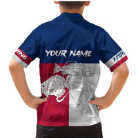 Custom Texas Fishing Family Matching Mermaid Dress and Hawaiian Shirt Hooked Fish Graphic - Red White and Blue Theme - Wonder Print Shop