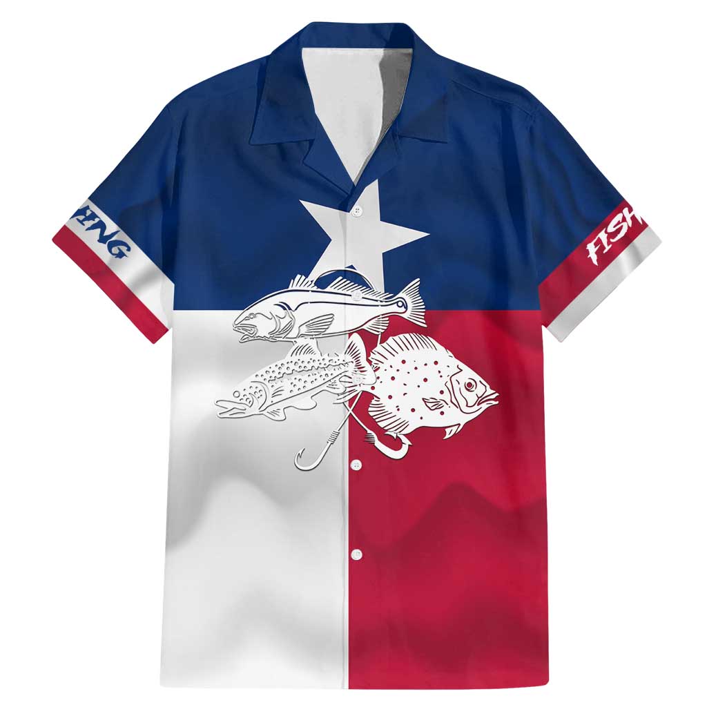 Custom Texas Fishing Family Matching Mermaid Dress and Hawaiian Shirt Hooked Fish Graphic - Red White and Blue Theme - Wonder Print Shop