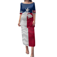 Custom Texas Fishing Family Matching Puletasi and Hawaiian Shirt Hooked Fish Graphic - Red White and Blue Theme - Wonder Print Shop