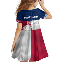 Custom Texas Fishing Family Matching Summer Maxi Dress and Hawaiian Shirt Hooked Fish Graphic - Red White and Blue Theme - Wonder Print Shop