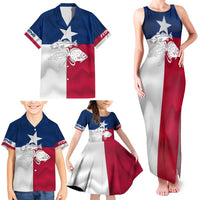 Custom Texas Fishing Family Matching Tank Maxi Dress and Hawaiian Shirt Hooked Fish Graphic - Red White and Blue Theme - Wonder Print Shop