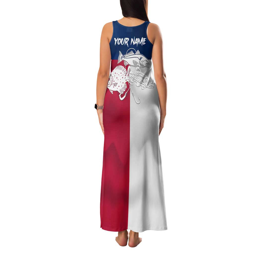 Custom Texas Fishing Family Matching Tank Maxi Dress and Hawaiian Shirt Hooked Fish Graphic - Red White and Blue Theme - Wonder Print Shop