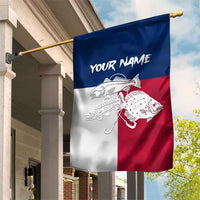 Custom Texas Fishing Garden Flag Hooked Fish Graphic - Red White and Blue Theme - Wonder Print Shop